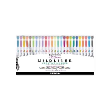 Zebra Pen Zebra Pen Mildliner Highlighter - Fine, Broad Marker Point - Bullet, Chisel Marker Point Style - 25-/ Pack 78525